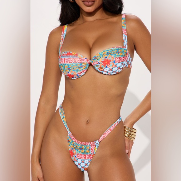 Fashion Nova Kailani Underwire 2 Piece Bikini - Multi Color - Picture 1 of 5